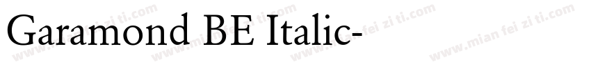 Garamond BE Italic字体转换